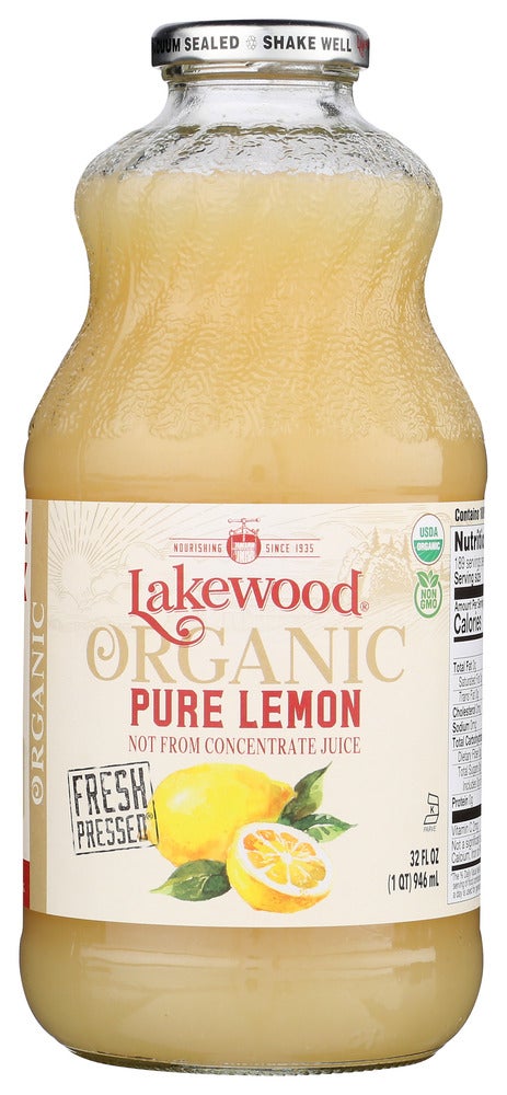 Juice, Lemon, Not From Concentrate, Shelf-Stable, Glass,6 - 32 FLUID