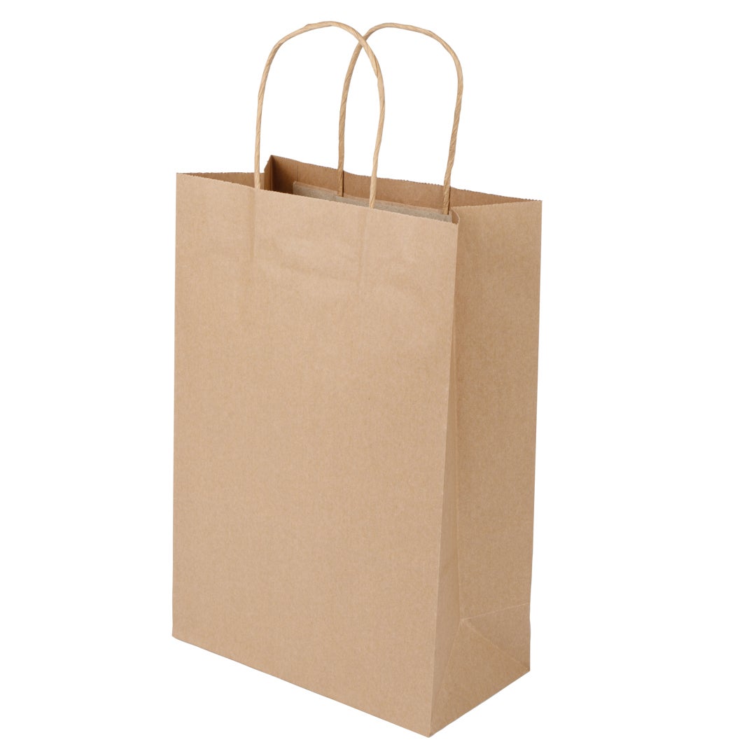 Bags, 7.75 x 4 x 11.5 Inch, Paper, Kraft, with Handles,1 - 100 COUNT