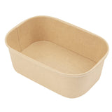 Bowls, 25 Ounce, Paper, Kraft, Oval, 6.75 x 4.5 x 2.25 Inch,1 - 100 COUNT