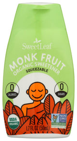 Sugar Substitute, Monk Fruit, Unflavored, Liquid, Squeeze Bottle,1 - 1.7 FLUID