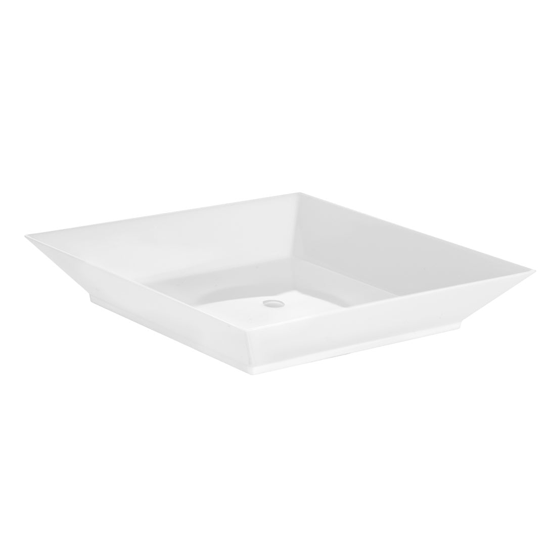 Plates, 4 x 4 x 0.5 Inch, Plastic, White, Square,1 - 20 COUNT