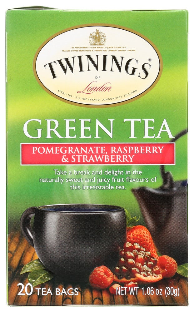 Tea, Green, Pomegranate/Raspberry/Strawberry, Individually Wrapped with String,6 - 20 COUNT