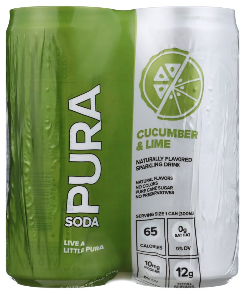 Soft Drinks, Cucumber & Lime, Single-Serve, Can, 10.1 Fluid Ounce,6 - 4 COUNT