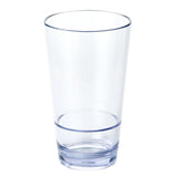 Glasses, Pint, 16 Ounce, Stackable Plastic, Clear, 3.5 x 3.5 x 5.75 Inch,1 - 12 COUNT