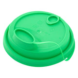 Lids, Straw Hole & Sip-Thru, Plastic, Green, with 2 Plugs, for 12/16/24 Ounce Cups,1 - 500 COUNT