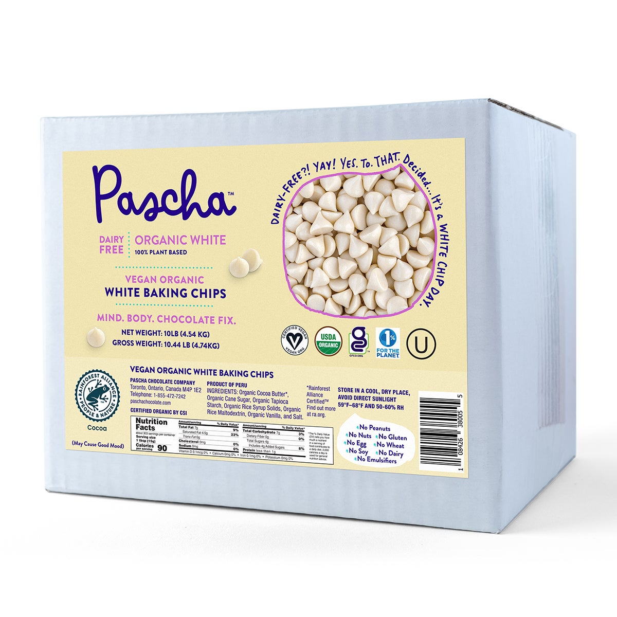 Baking Chips, White Chocolate,1 - 10 POUND