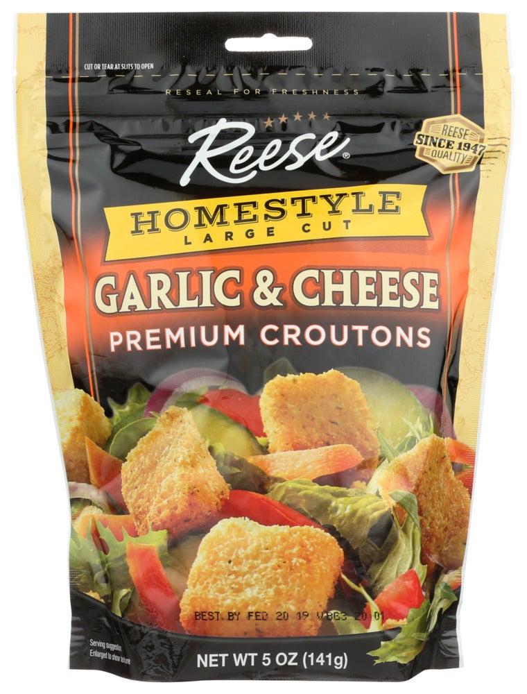Croutons, Garlic & Cheese, Premium, Homestyle Large Cut,12 - 5 OUNCE