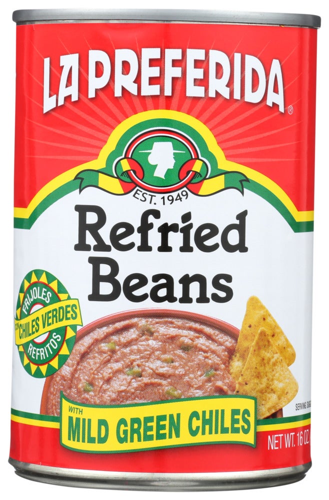 Beans, Refried, with Mild Green Chiles,12 - 16 OUNCE