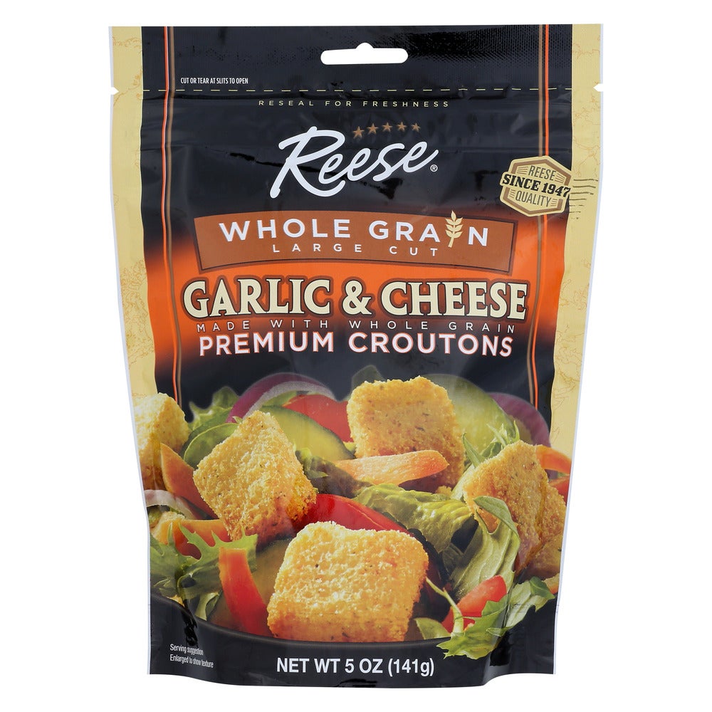 Croutons, Garlic & Cheese, Premium, Whole Grain Large Cut,12 - 5 OUNCE