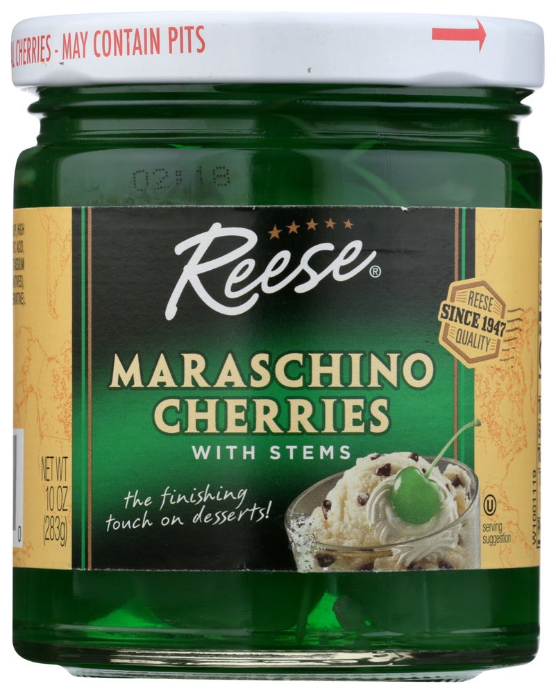 Cherries, Green Maraschino, with Stems,12 - 10 OUNCE