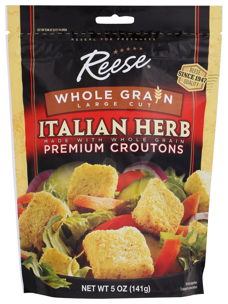 Croutons, Italian Herb, Premium, Whole Grain Large Cut,12 - 5 OUNCE