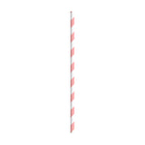 Straws, 7.75 Inch, Paper, Pink Striped, Coated with Bees Wax, 7.75 Linear Inch,6 - 500 COUNT