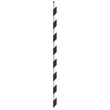 Straws, 5.7 Inch, Paper, Black Striped, Wrapped, Coated with Bees Wax, 5.7 Linear Inch,6 - 500 COUNT