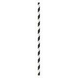 Straws, 7.75 Inch, Paper, Black Striped, Coated with Bees Wax, 7.75 Linear Inch,6 - 500 COUNT