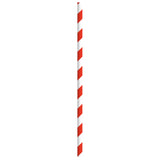 Straws, 7.75 Inch, Paper, Red Striped, Wrapped, Coated with Bees Wax, 7.75 Linear Inch,6 - 500 COUNT