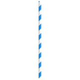 Straws, 7.75 Inch, Paper, Blue Striped, Wrapped, Coated with Bees Wax, 7.75 Linear Inch,6 - 500 COUNT