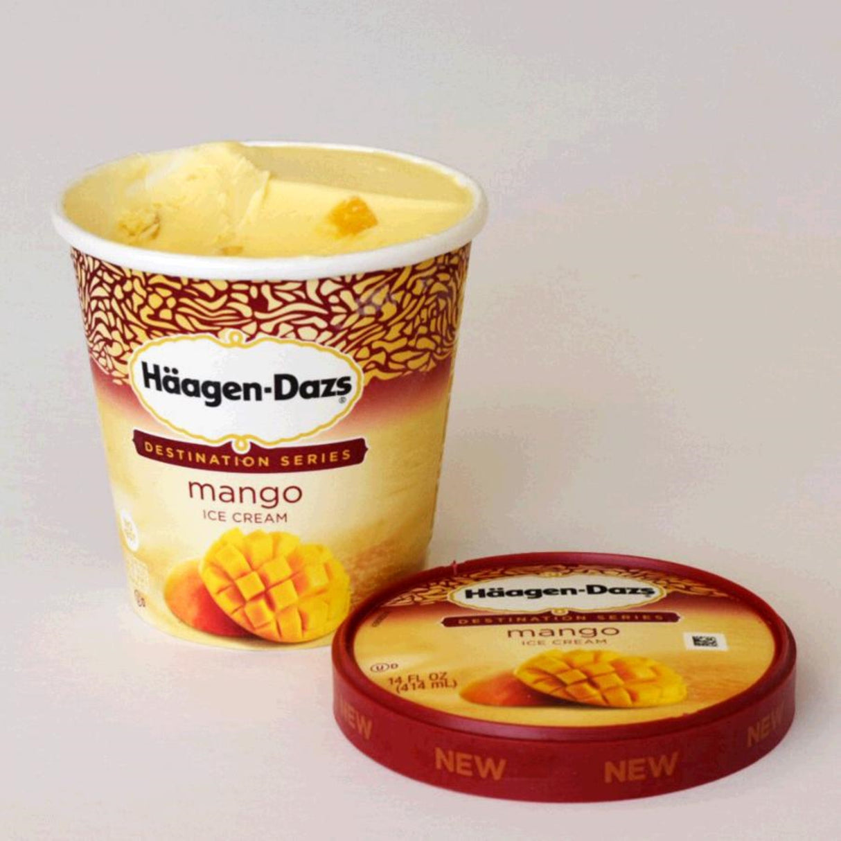 Ice Cream, Hard Serve, Mango, Frozen,8 - 14 FLUID