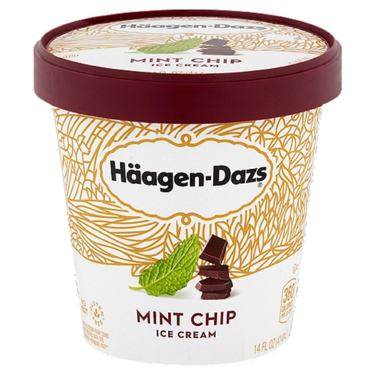 Ice Cream, Hard Serve, Mint Chip, Frozen,8 - 14 FLUID