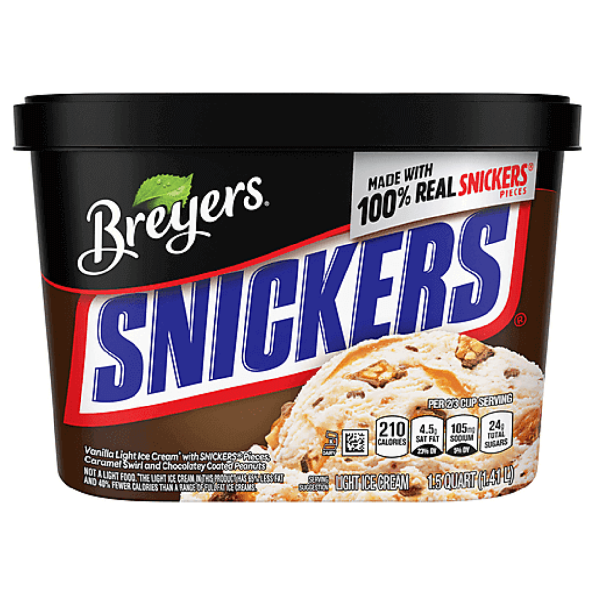 Ice Cream, Hard Serve, Snickers, Frozen,6 - 48 FLUID