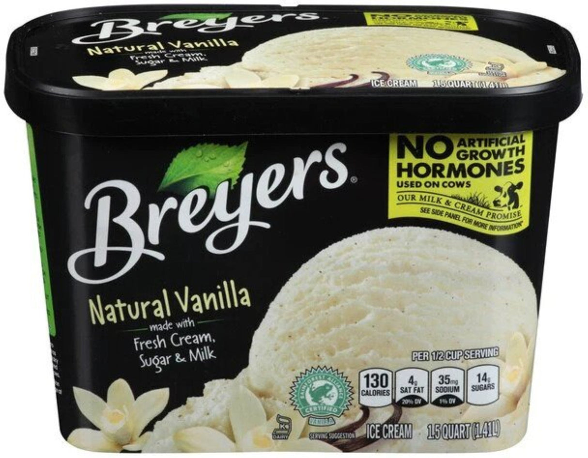 Ice Cream, Hard Serve, Vanilla,6 - 48 OUNCE