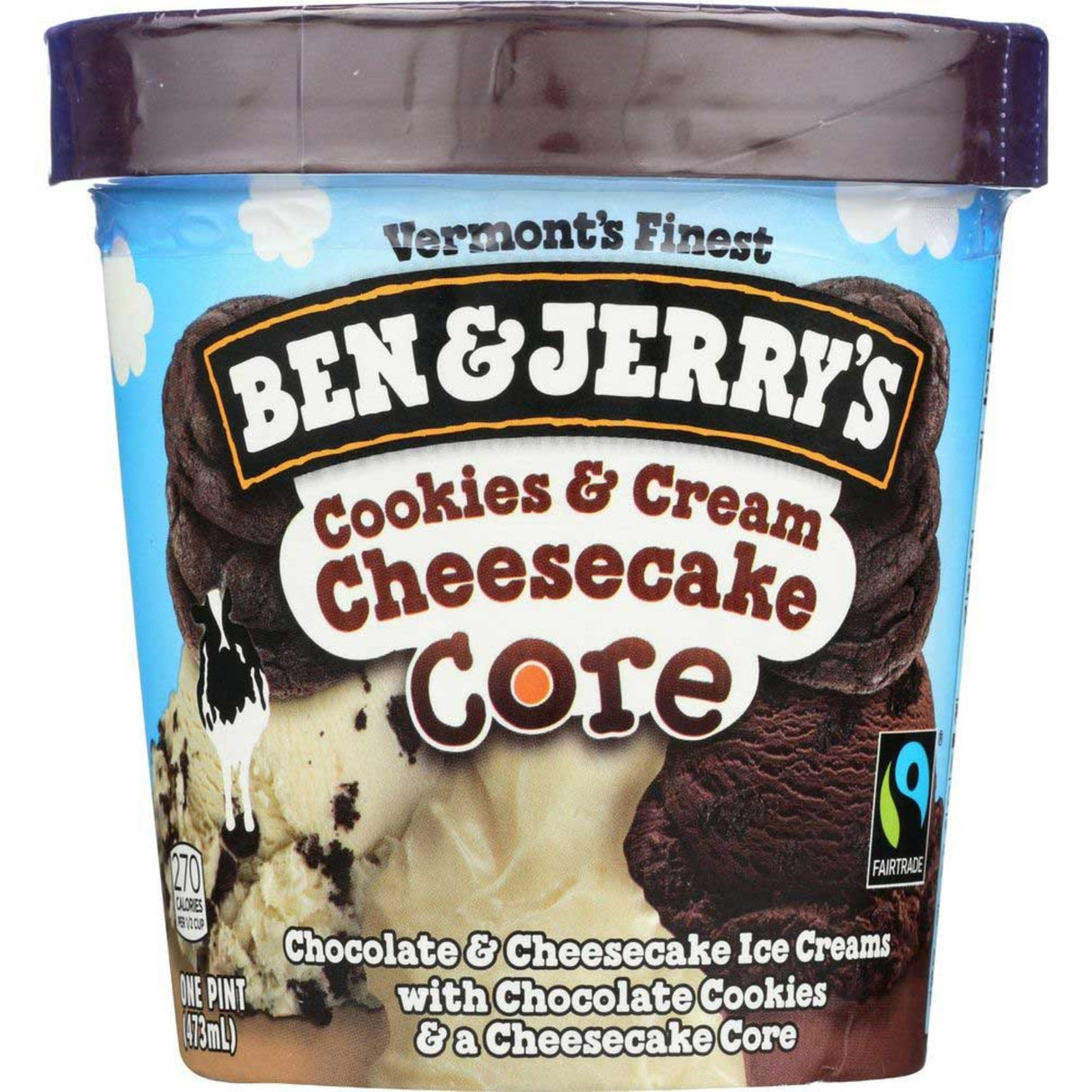 Ice Cream, Hard Serve, Cookies & Cream Cheesecake, Frozen,8 - 16 FLUID