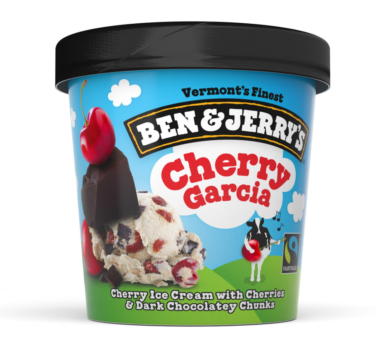 Ice Cream, Hard Serve, Cherry Garcia, Frozen,8 - 16 FLUID
