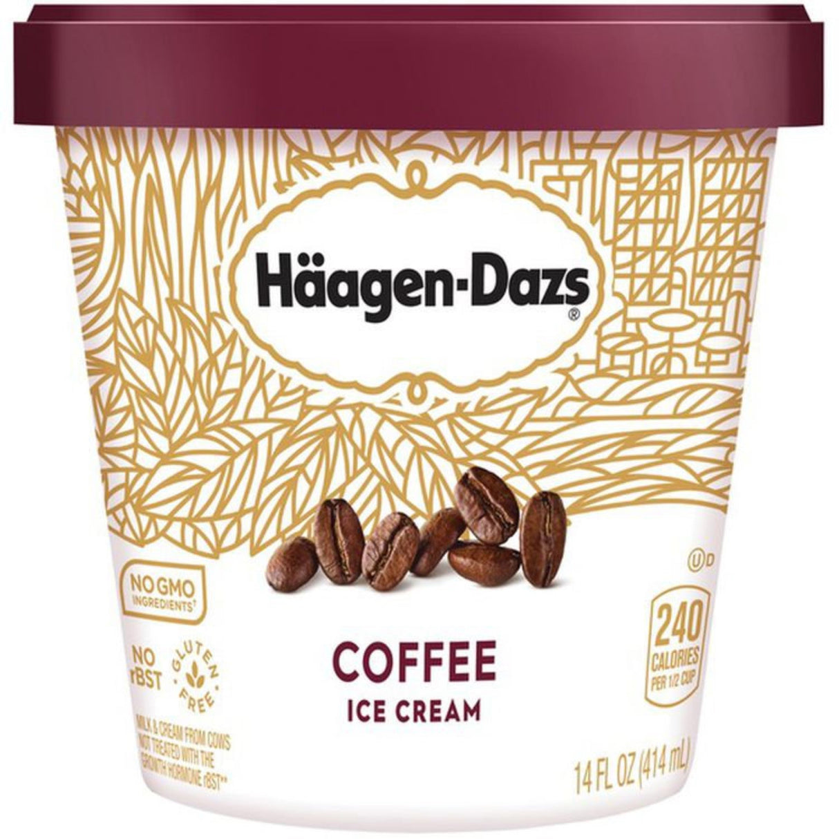 Ice Cream, Hard Serve, Coffee, Frozen,8 - 14 FLUID