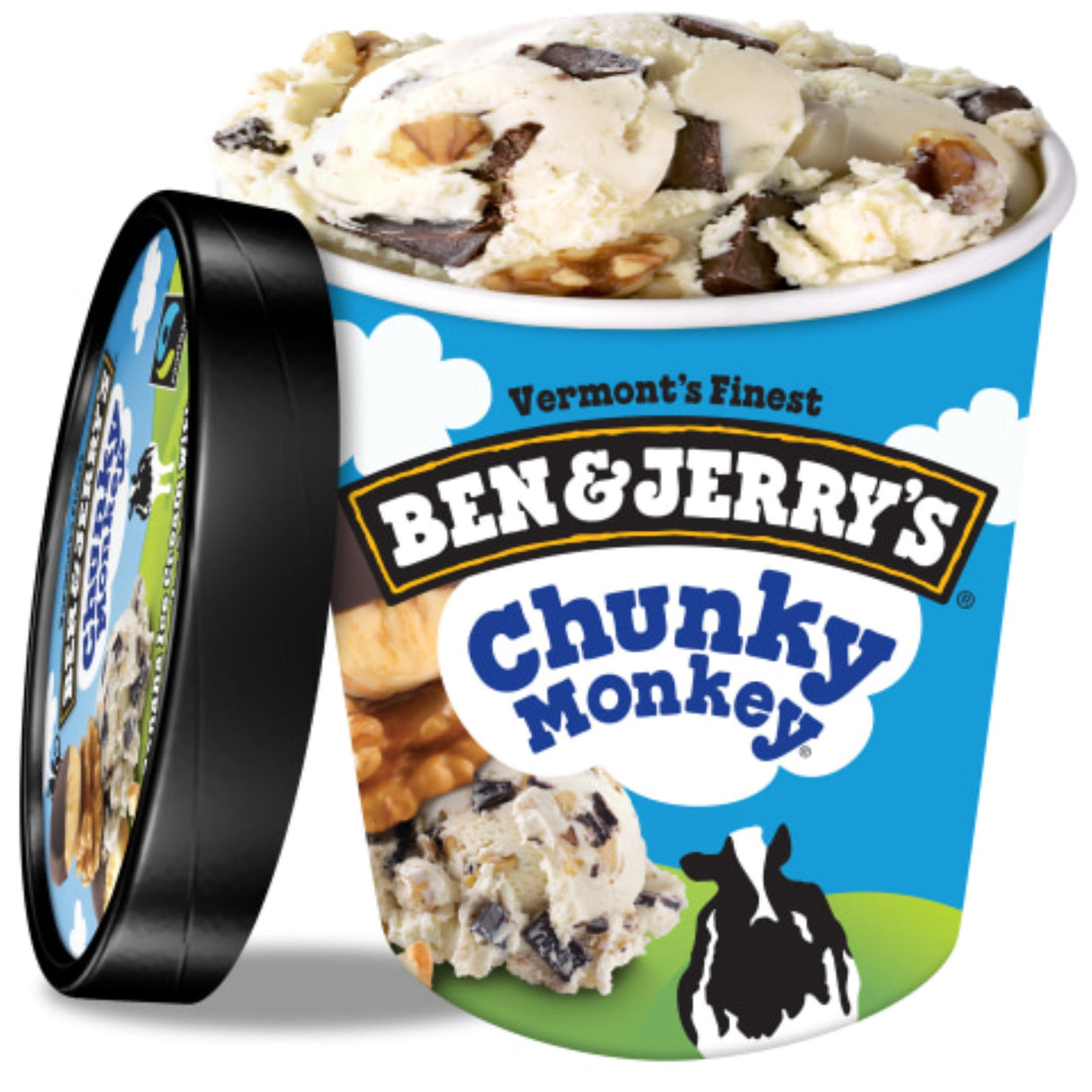 Ice Cream, Hard Serve, Chunky Monkey, Frozen,8 - 16 FLUID