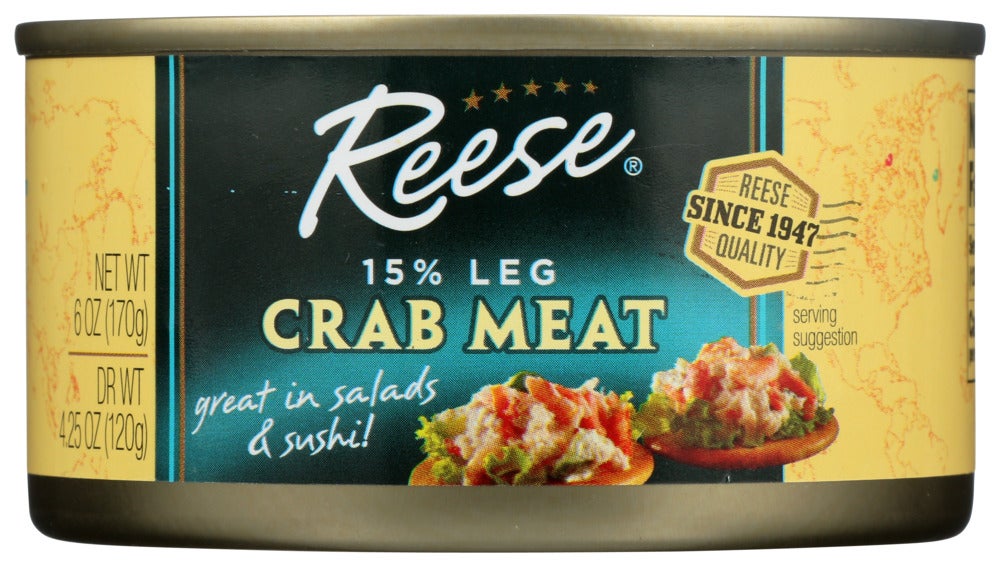 Crab Meat, 15% Leg, Shelf-Stable,12 - 6 OUNCE