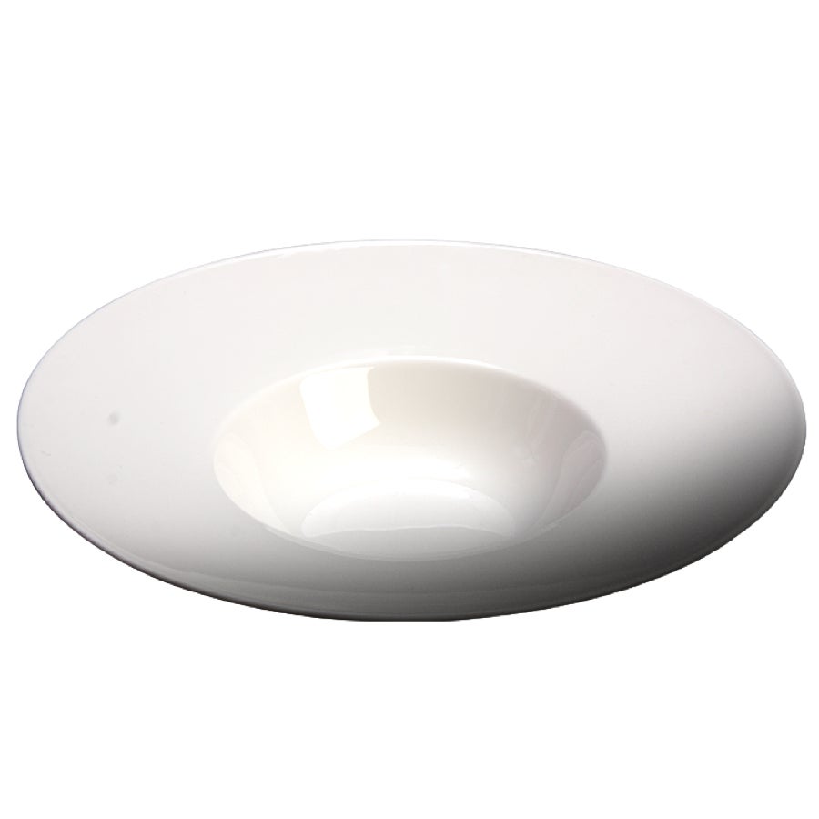 Plates, Soup, 9.25 Inch, Wide Rim, White, Porcelain,6 - 4 COUNT