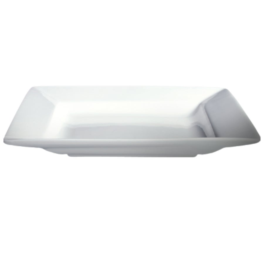 Plates, Soup, 10 Inch, White, Porcelain, Square,6 - 2 COUNT