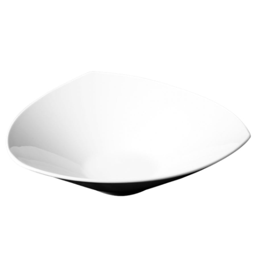 Bowls, 32 Ounce, 9 Inch, White, Triangular Round, Porcelain,6 - 3 COUNT