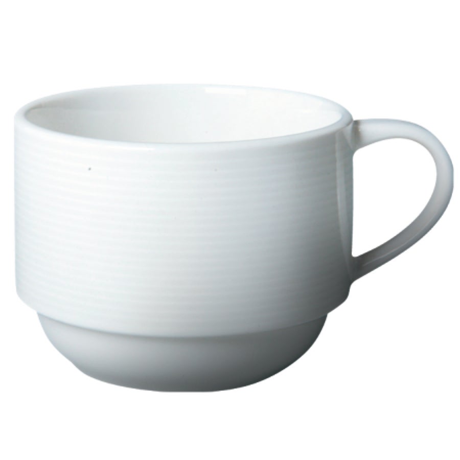 Cups, Coffee, 8 Ounce, White, Stackable, Porcelain,6 - 6 COUNT