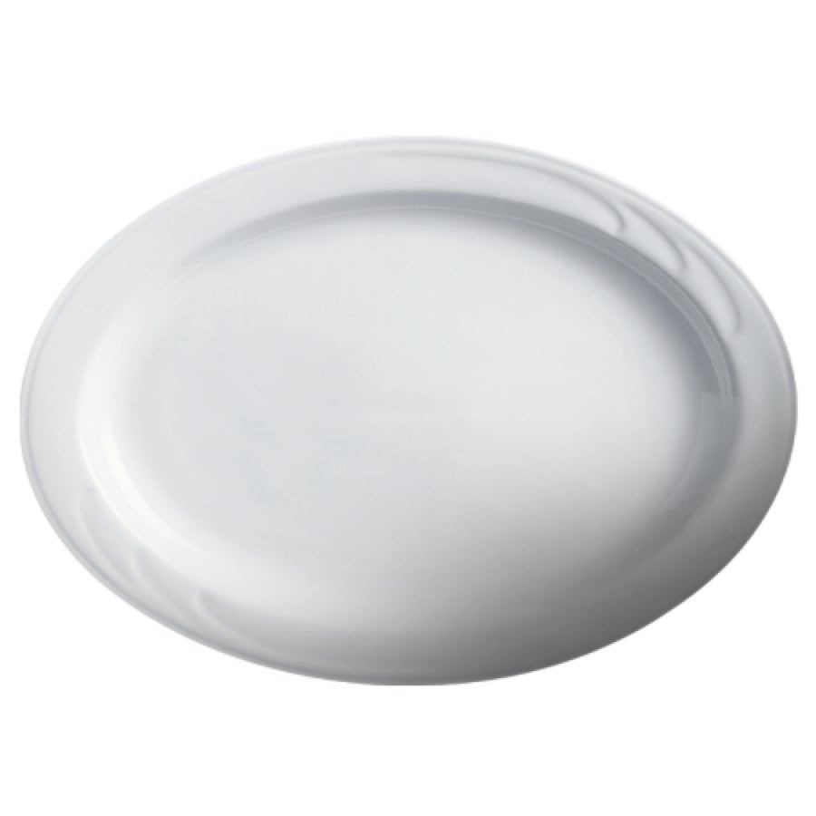 Platters, 13.38 Inch, White, Porcelain, Oval,6 - 2 COUNT