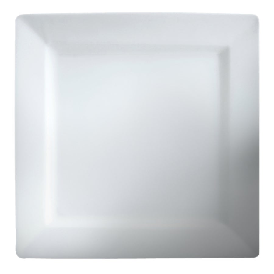 Plates, 8.50 Inch, Mid Rim, White, Porcelain, Square,4 - 6 COUNT