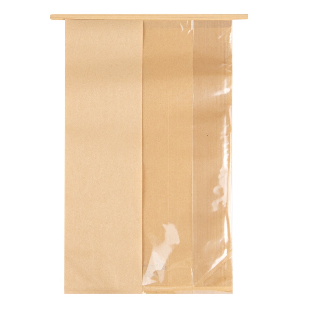 Bags, Tin Tie, 9.75 x 4 x 14.75 Inch, Paper, Kraft, with Window,1 - 100 COUNT