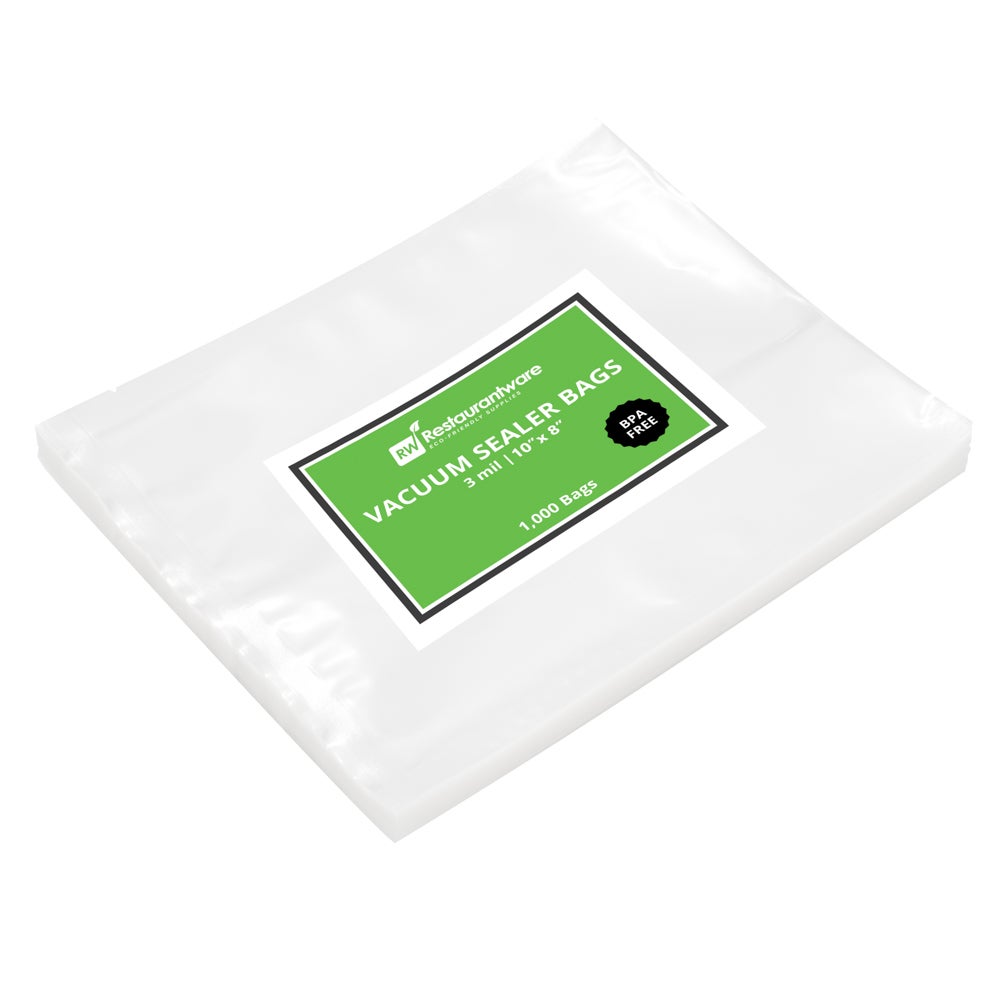 Bags, 10 x 8 Inch, Plastic, Clear, 3 Mil, for Vacuum Sealer System,1 - 100 COUNT