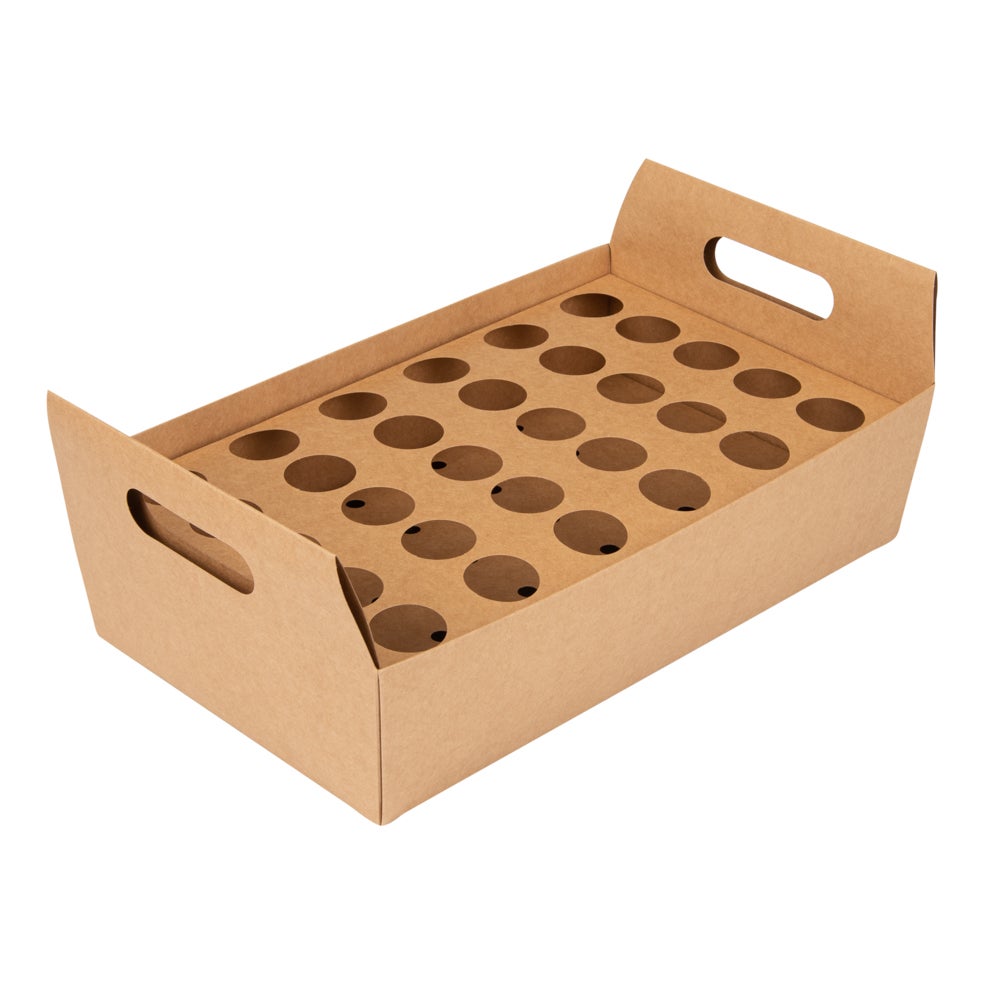Holders, Cone, 14.25 x 8.25 x 6 Inch, Paper, Kraft, with 30 Slots & Handles,1 - 2 COUNT