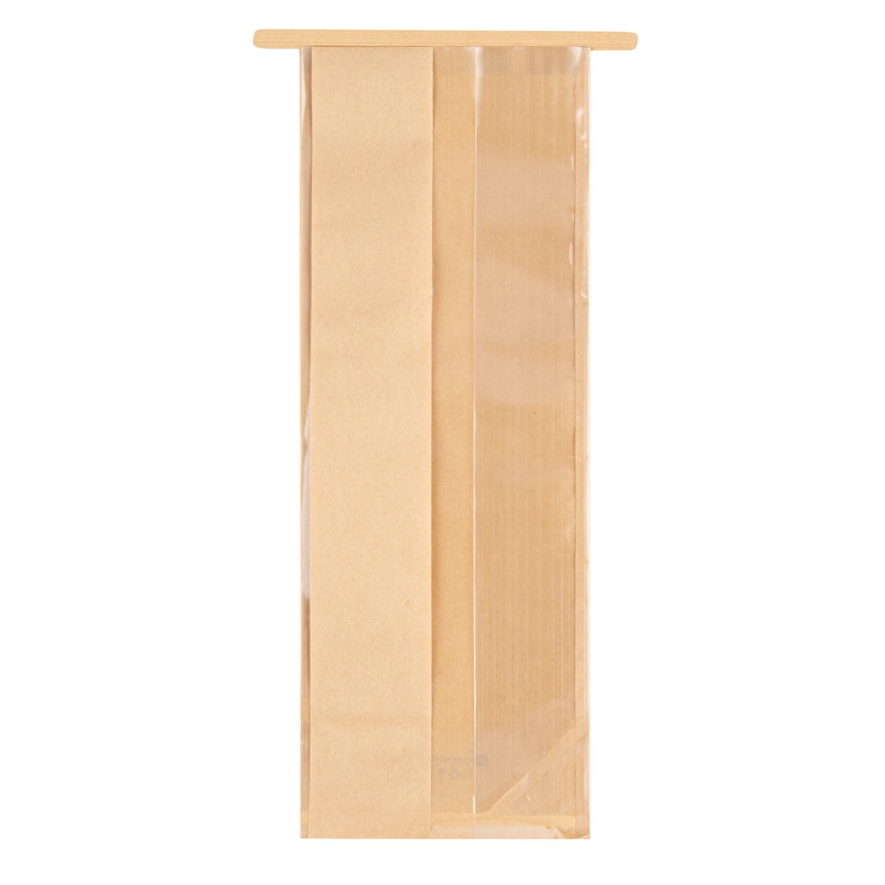 Bags, Tin Tie, 6.25 x 3.5 x 13.25 Inch, Paper, Kraft, with Window,1 - 100 COUNT