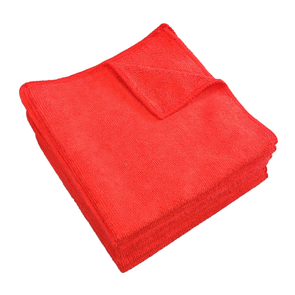 Cloths, Cleaning, Terry Microfiber, Red, 12 x 12 Inch,12 - 1 EACH
