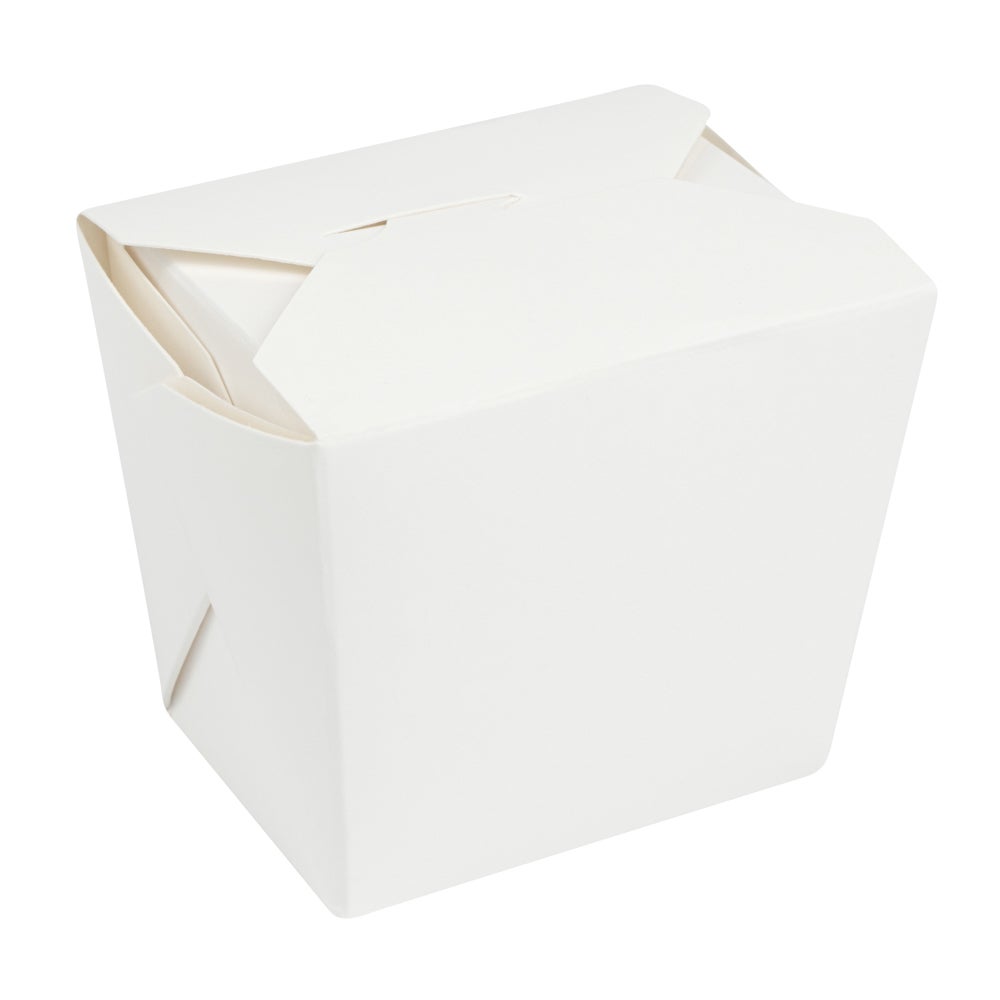 Containers, Noodle Take-Out, 8 Ounce, Paper, White, Square, 2.75 x 2.25 x 2.5 Inch,1 - 25 COUNT