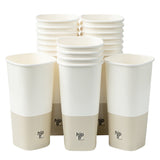 Cups, Hot & Cold, 22 Ounce, Paper, White & Taupe, Single Wall, 3.25 x 3.25 x 6.75 Inch,1 - 500 COUNT