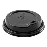 Lids, Coffee Cup, Plastic, Black, for 8/12/16/20 Ounce Cups,1 - 25 COUNT