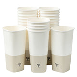 Cups, Hot & Cold, 22 Ounce, Paper, White & Taupe, Single Wall, Square, 3.25 x 3.25 x 6.75 Inch,1 - 25 COUNT
