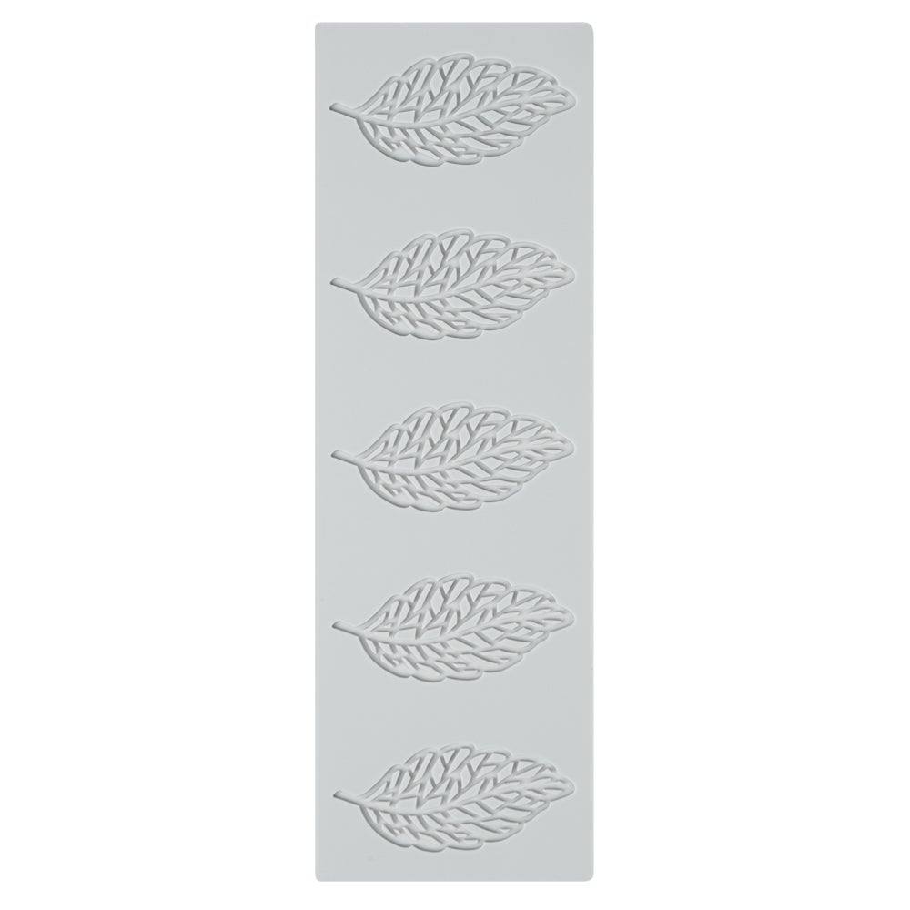 Mat, Fondant Impression, 11.60 x 3.80 Inch, Spring Leaf, Silicone, Gray,1 - 1 EACH