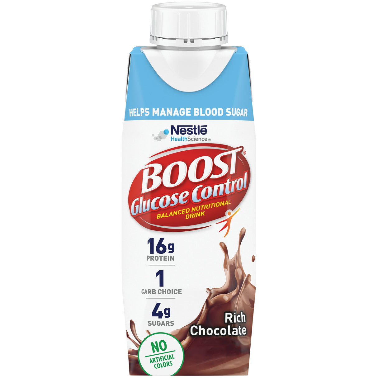 Nutritional Drink, Chocolate, Glucose Control, Shelf-Stable, Single-Serve,24 - 8 FLUID