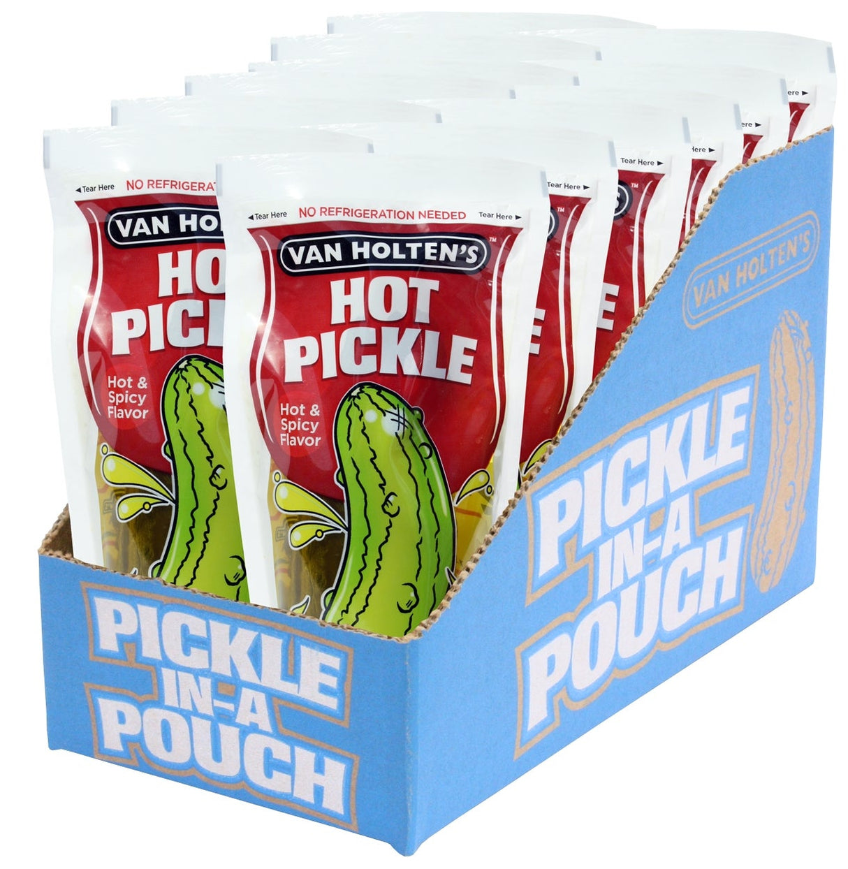 Pickles, Whole, Hot, Jumbo, Individually Wrapped,12 - 1 COUNT