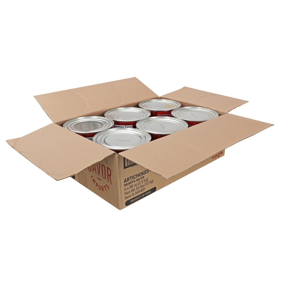 Artichoke Hearts, in Brine, 40-50 Count,6 - 3 KILOGRAM