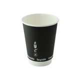 Cups, Hot, 12 Ounce, Paper, Black, Double Wall Compostable,20 - 25 COUNT