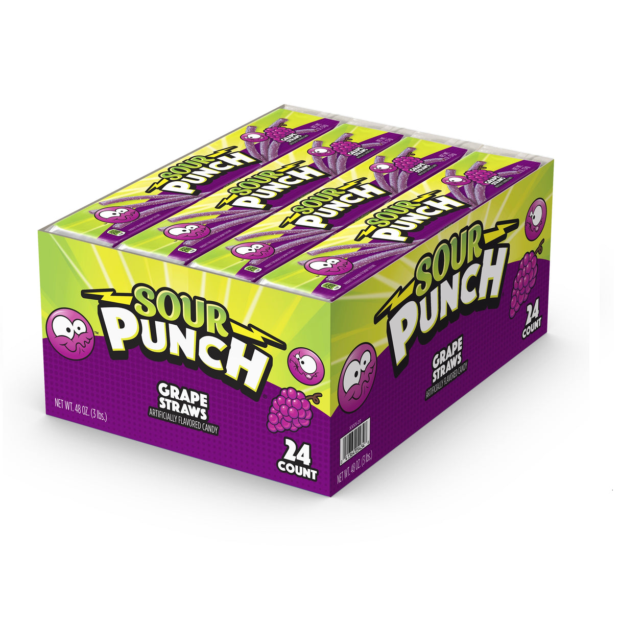Candy Straws, Sour, Grape,12 - 24 COUNT